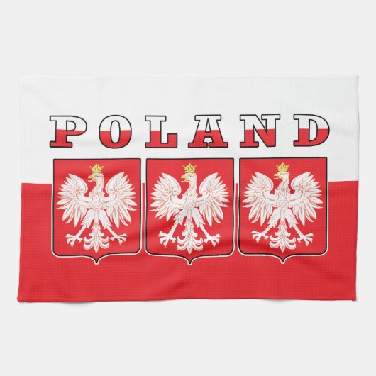 Polen Eagle Flag Shields Theedoek (Horizontaal)