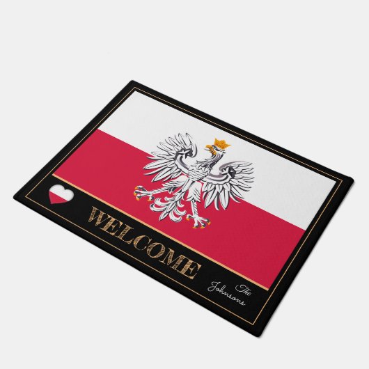 Polen & Eagle, Poolse vlag huis matten / Welkom (Schuin)