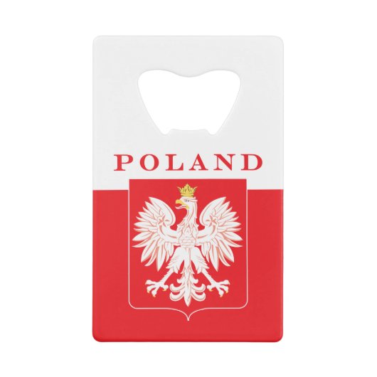 Polen Eagle Red Shield Creditkaart Flessenopener (Voorkant)
