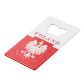 Polen Eagle Red Shield Creditkaart Flessenopener (Achterkant Gekanteld)