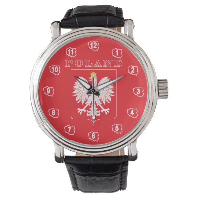 Polen Eagle Red Shield Horloge (Voorkant)