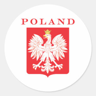 Polen Eagle Red Shield Ronde Sticker