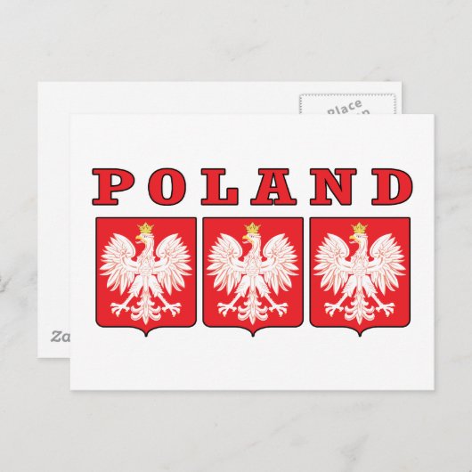 Polen Eagle Shields Briefkaart (Voorkant / Achterkant)