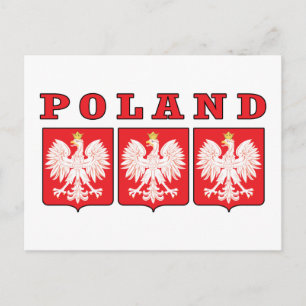 Polen Eagle Shields Briefkaart