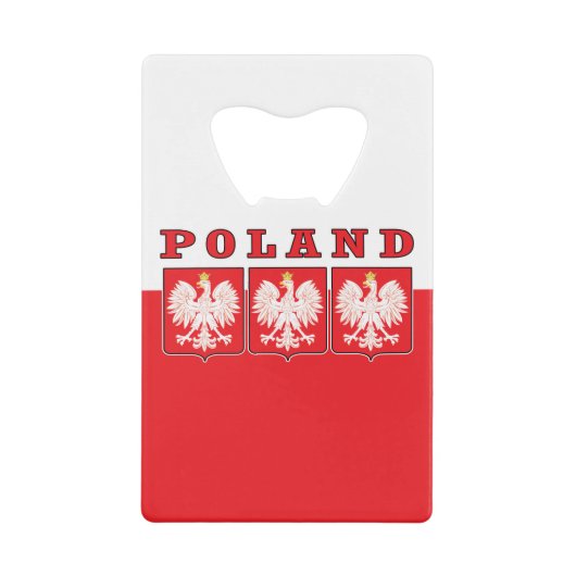 Polen Eagle Shields Creditkaart Flessenopener (Voorkant)