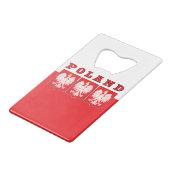 Polen Eagle Shields Creditkaart Flessenopener (Voorkant Gekanteld)