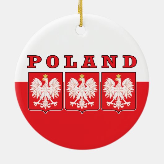 Polen Eagle Shields Keramisch Ornament (Achterkant)