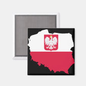 Polen Embleem Kaart Magneet (Voorkant / Achterkant)