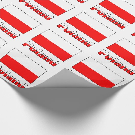 Polen en de Poolse vlag Cadeaupapier (Hoek)