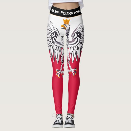 Polen en Eagle, Poolse mode van de vlag reizen/spo Leggings (Voorkant)