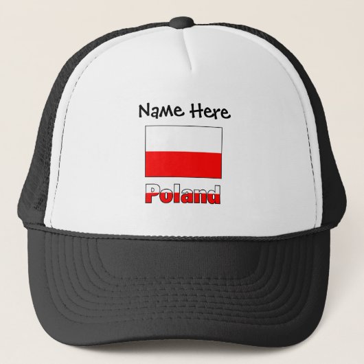 Polen en gepersonaliseerde Poolse vlag Trucker Pet (Voorkant)