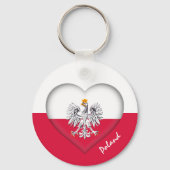 Polen en hart, Poolse vlag-mode/sport Sleutelhanger (Voorkant)