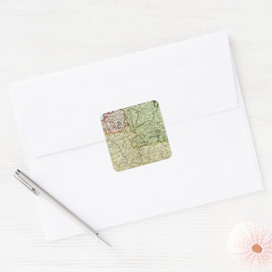 Polen en Litouwen Vierkante Sticker (Envelop)