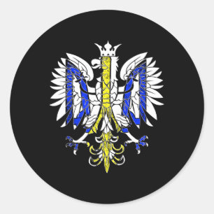 Polen En Oekraine Pools Oekraïens Erfgoed Adelaar Ronde Sticker