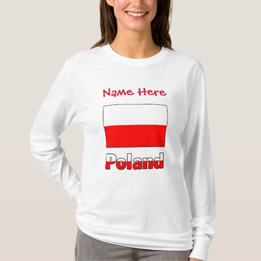 Polen en Poolse vlag Gepersonaliseerde Vrouwen T-shirt (Voorkant)