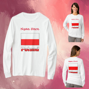 Polen en Poolse vlag Gepersonaliseerde Vrouwen T-shirt