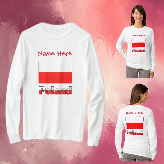 Polen en Poolse vlag Gepersonaliseerde Vrouwen T-shirt