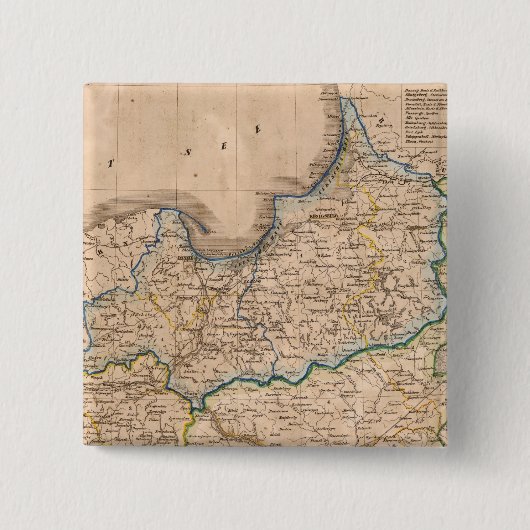 Polen en Rusland Vierkante Button 5,1 Cm (Voorkant)