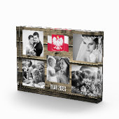 Polen familie fotoblok, Poolse vlag, hout Fotoblokken (Rechts)