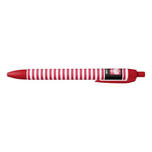 Polen Flag Cute Patriotic Zwarte Inkt Pen (Bodem)