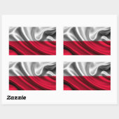 Polen Flag Fabric Rechthoekige Sticker (Vel)
