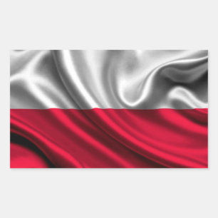 Polen Flag Fabric Rechthoekige Sticker