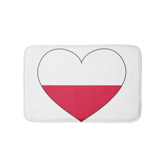 Polen Flag Heart Badmat (Voorkant)