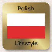 Polen Flag+Text Onderzetter (Voorkant)