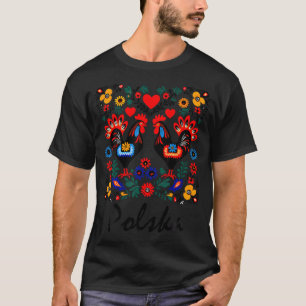 Polen Folk Art Flowers Polish Wycinanki Polska D T-shirt