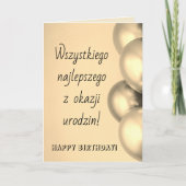 Polen Gelukkige verjaardag in het Pools Kaart (Voorkant)