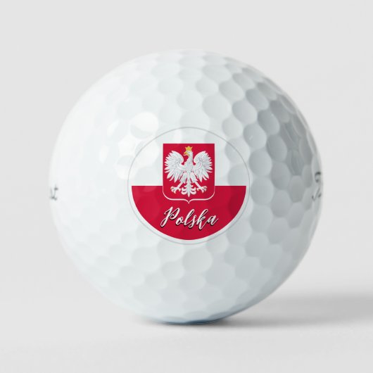 Polen Golf Balls, Poolse vlaggolfers / patriotten Golfballen (Voorkant)