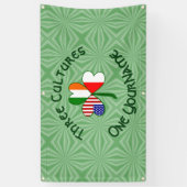 Polen Iers-Amerikaanse vlaggen Shamrock Personaliz Spandoek (Verticaal)