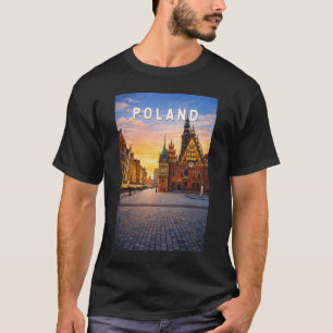 Polen Illustratie Reis Kunst Vintage T-shirt