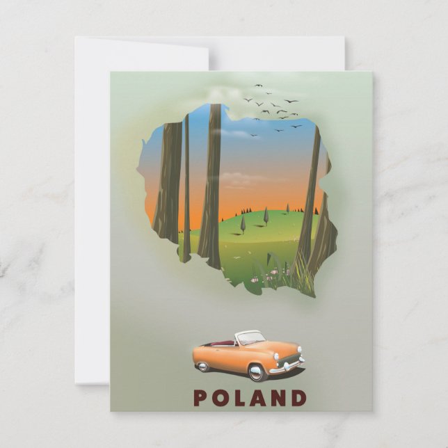 Polen illustreerde de reisposterprint. (Voorkant)