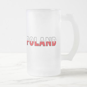 Polen in Poolse vlag-kleuren Matglas Bierpul