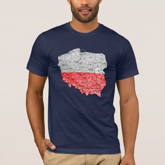 Polen — Kaart T-Shirt (Voorkant)