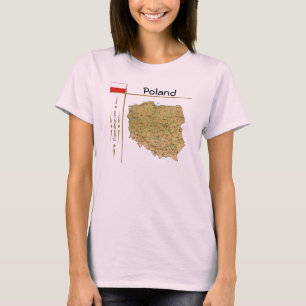 Polen Kaart + Vlag + Titel T-Shirt