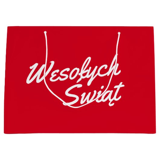 Polen Kerst Gift Bag Groot Cadeauzakje (Voorkant)