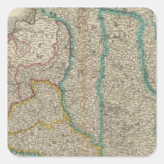 Polen, Litouwen Vierkante Sticker (Voorkant)