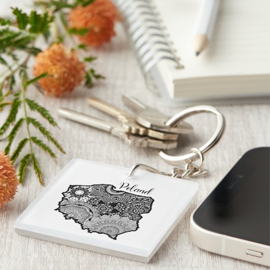 Polen Mandala Map Sleutelhanger (Voorkant Rechts)