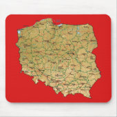 Polen Map Mousepad Muismat (Voorkant)