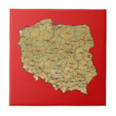 Polen Map Tile Tegeltje (Voorkant)