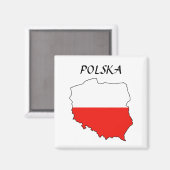 Polen MapFlag "Polska" Magneet (Voorkant / Achterkant)