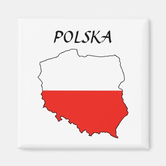 Polen MapFlag "Polska" Magneet (Voorkant)