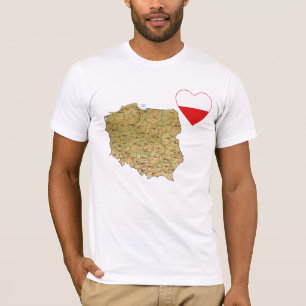Polen Markthart en kaart T-Shirt