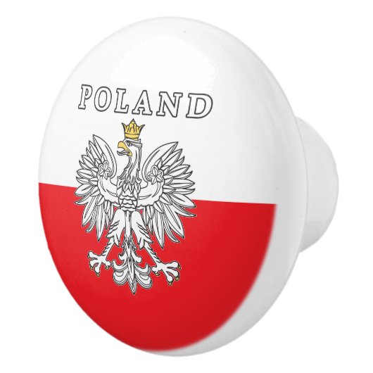 Polen met Poolse adelaar Keramische Knop (Rechts)