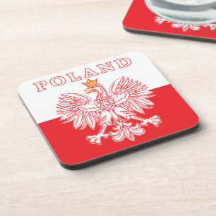 Polen met rode Poolse adelaar Bier Onderzetter