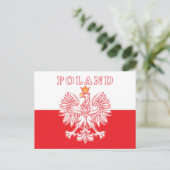 Polen met rode Poolse adelaar Briefkaart (Staand voorkant)