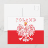 Polen met rode Poolse adelaar Briefkaart (Voorkant / Achterkant)