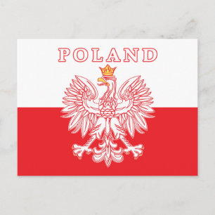 Polen met rode Poolse adelaar Briefkaart